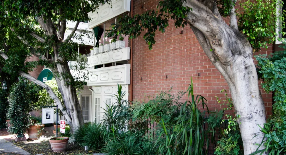 The landscaping around the Holloway Manor