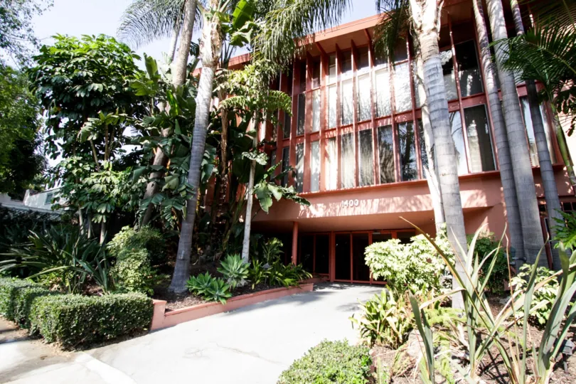 The walkway up to the Hollywood Riviera in West Hollywood