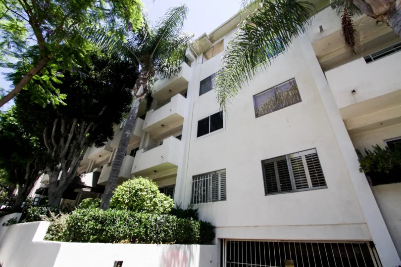 The parking for Kings Fountain Manor in West Hollywood