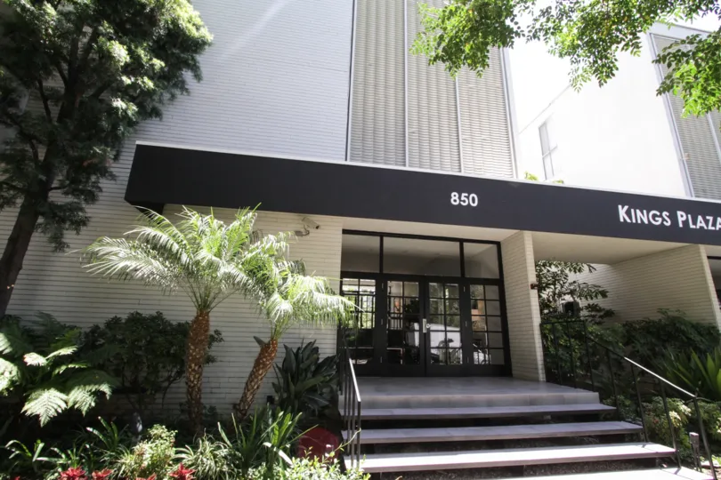 The entryway into Kings Plaza in West Hollywood