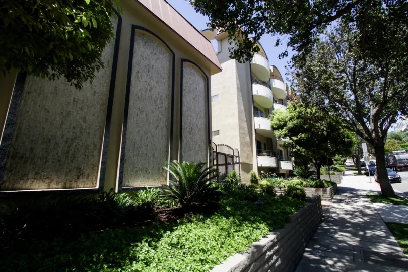 The landscaping around Kingswood Court in West Hollywood