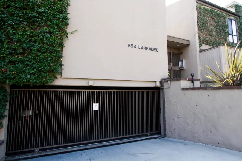The entrance into Larrabee Townhomes