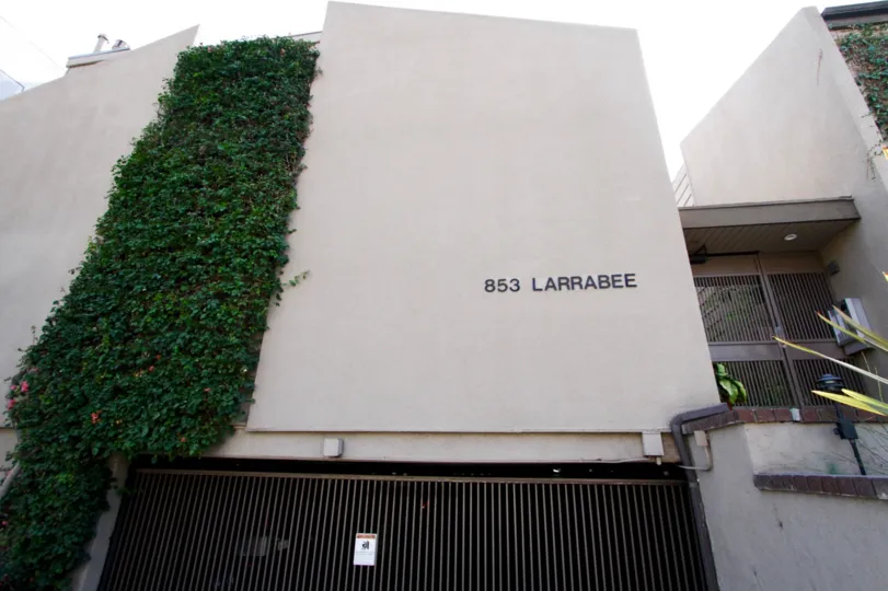 The landscaping around Larrabee Townhomes