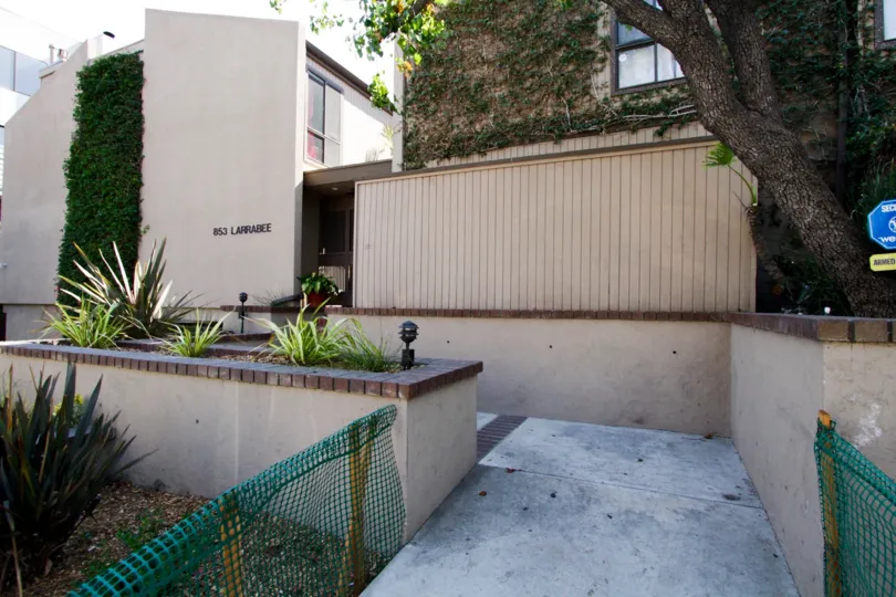 The parking for Larrabee Townhomes