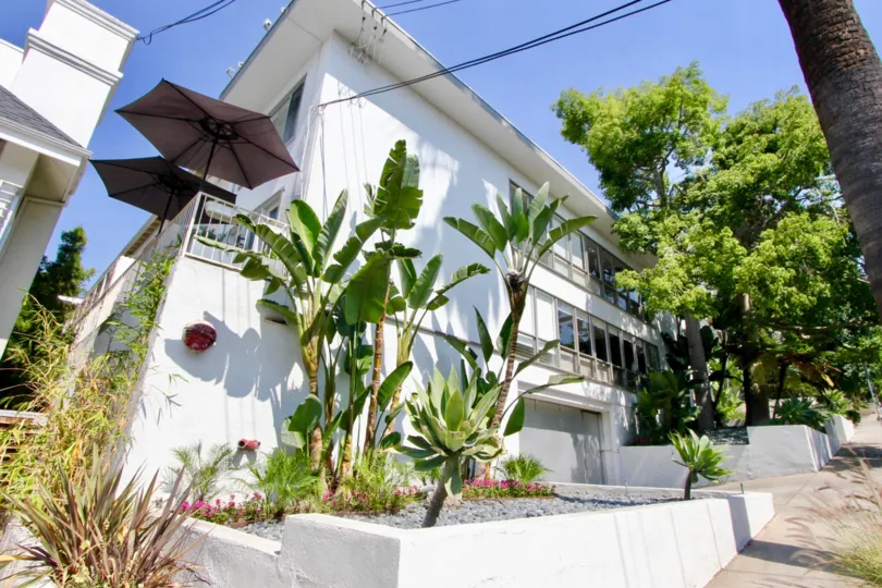 A sun-drenched retro apartment community in West Hollywood.