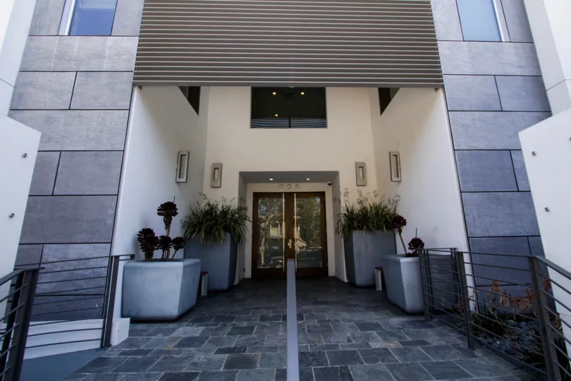 The entrance seen at Luminaire in West Hollywood