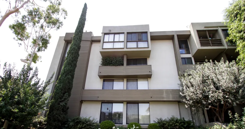 The windows of Olive Executive Townhomes in West Hollywood