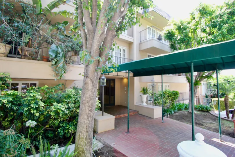 large apartment with off white paint and with lot of greenery in Palm Hancock