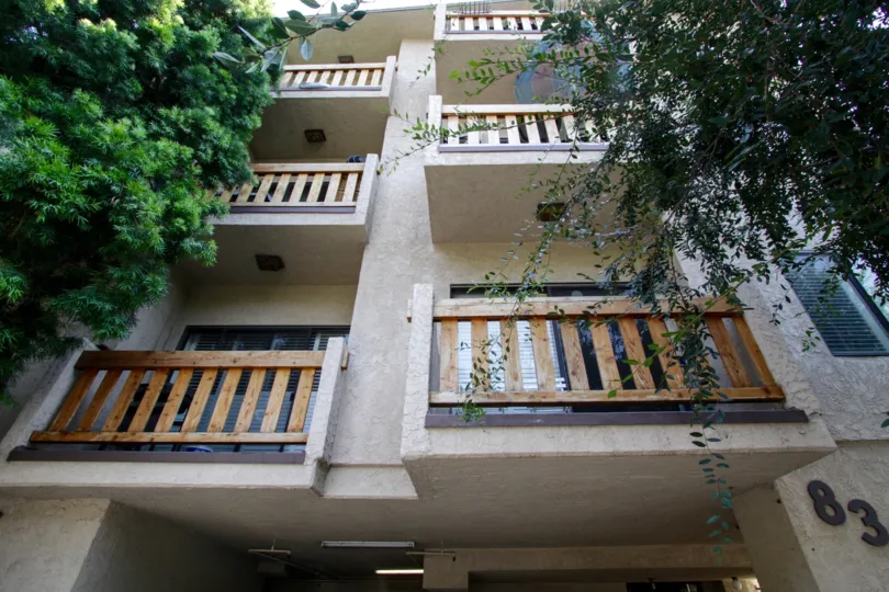 The balconies seen at Palm Terrace West Hollywood