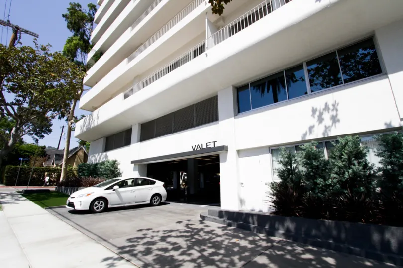 The parking for Plaza Towers