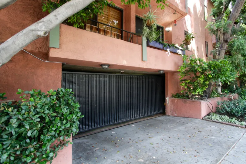 The parking area for Sherwood Townhomes in West Hollywood