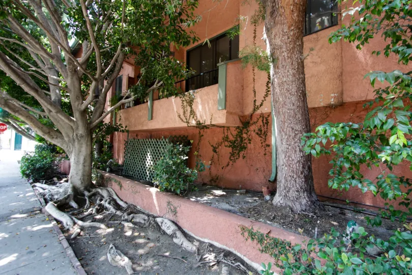 The landscaping around Sherwood Townhomes