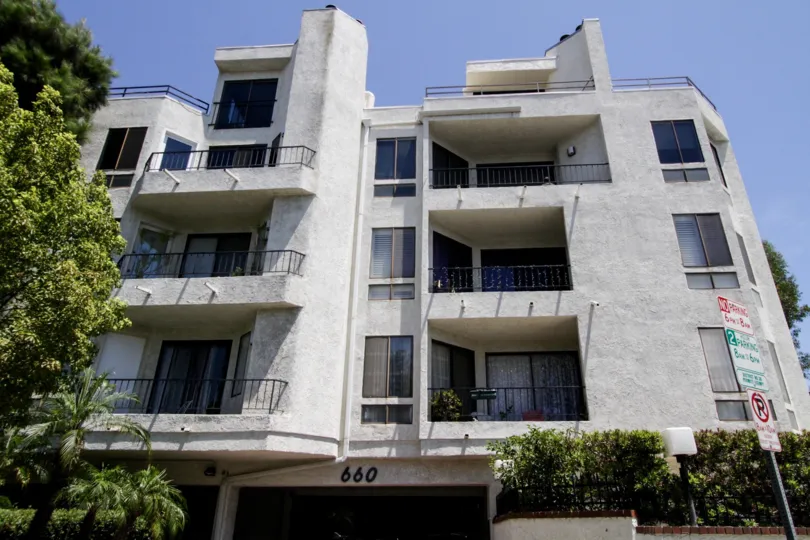 The balconies at Sweetzer Plaza