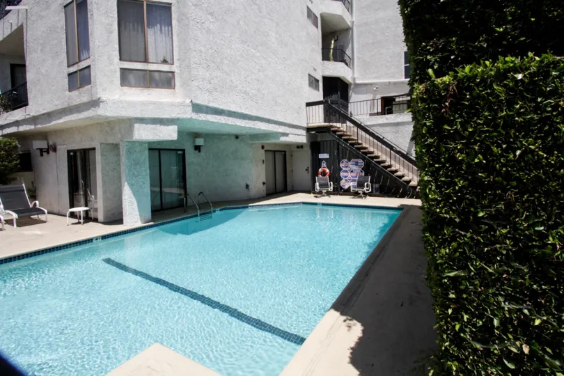 The commons area in Sweetzer Plaza in West Hollywood