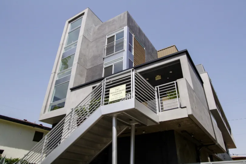 The stairs leading up to Ten40 North Spaulding in West Hollywood