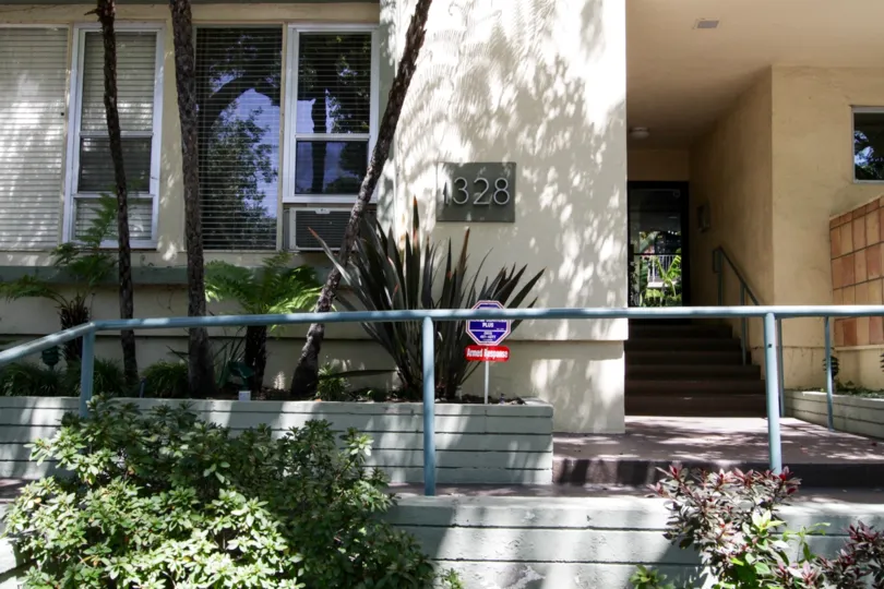 The address for The Belvedere written on the building