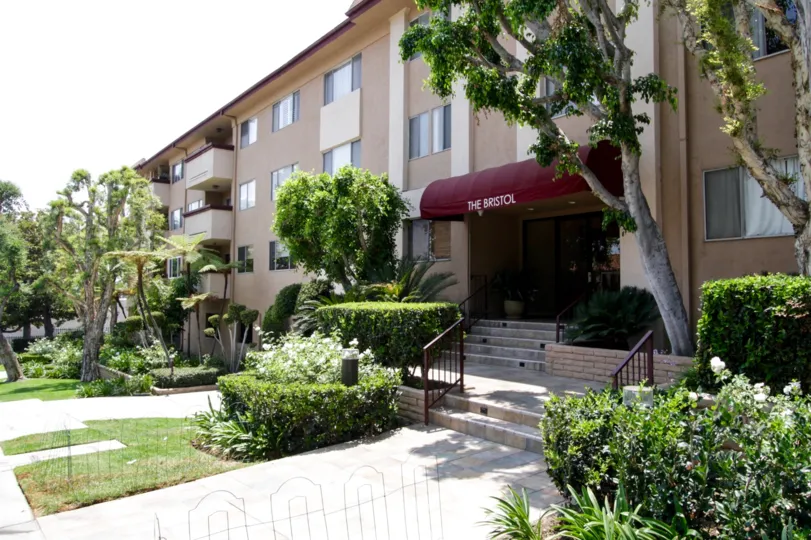 The entrance into The Bristol in West Hollywood
