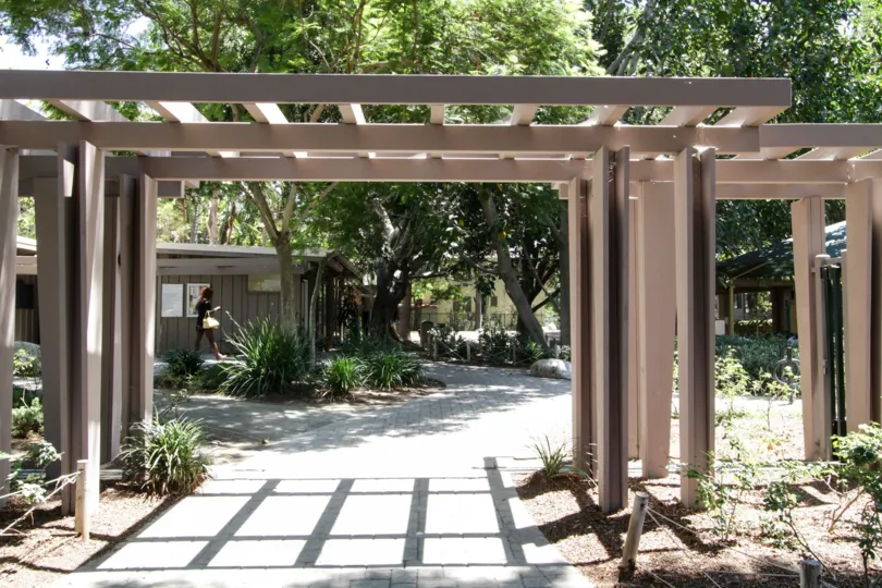The walkway through The Courtyards in West Hollywood