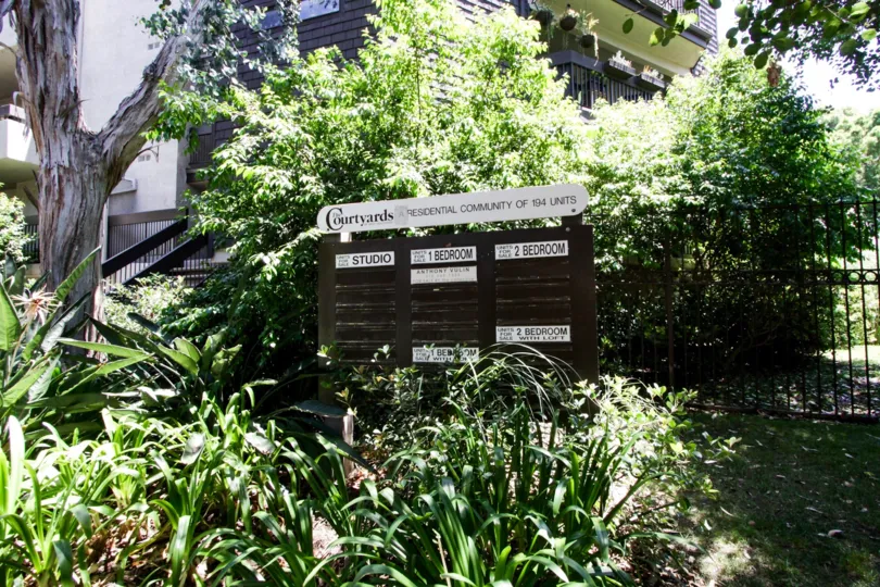 The Courtyards sign in West Hollywood