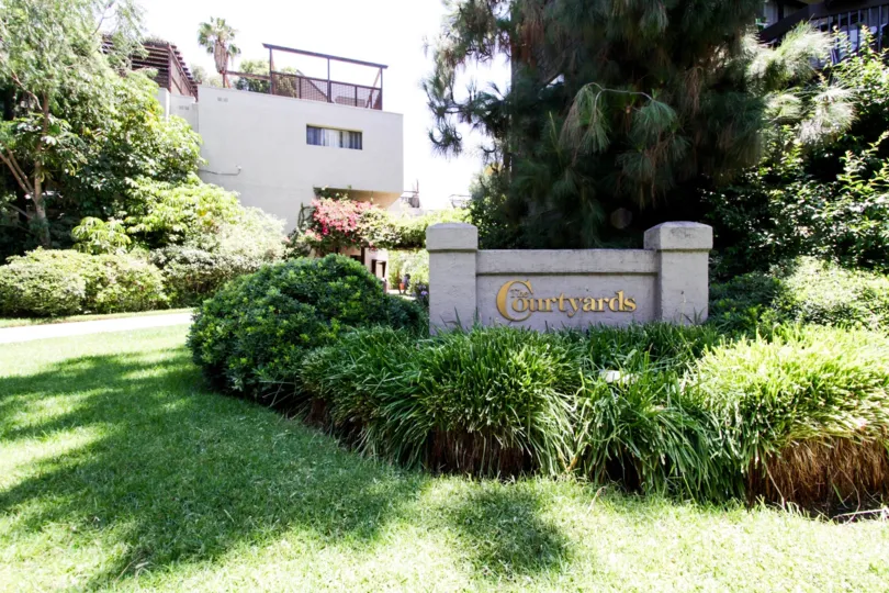 The name of The Courtyards at the entrance