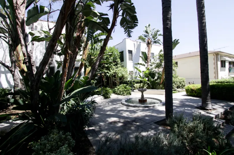 The landscaping at The Harper in West Hollywood