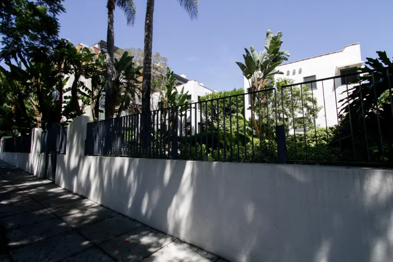 The fence around The Harper in West Hollywood