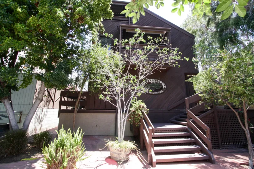 The landscaping seen around The Treehouse