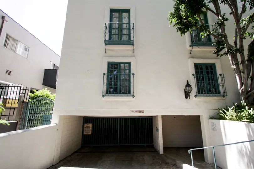 The parking for Villa Flores in West Hollywood