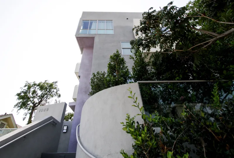 The landscaping around the Vista Courtyard