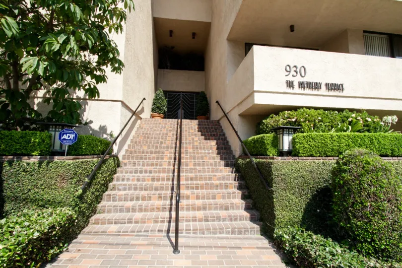 The stairs leading up to the Wetherly Terrace