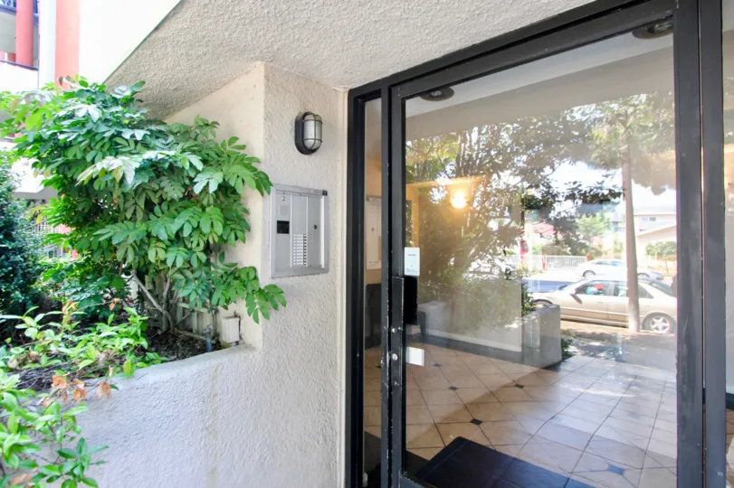 A glass door in a building in 12203 Idaho community