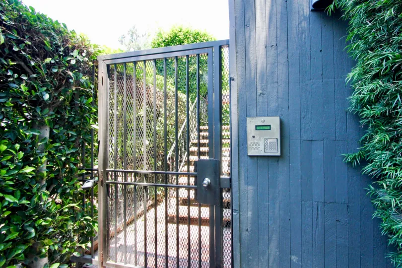 very close shot of the security system of 1312 Centinela, West La, California