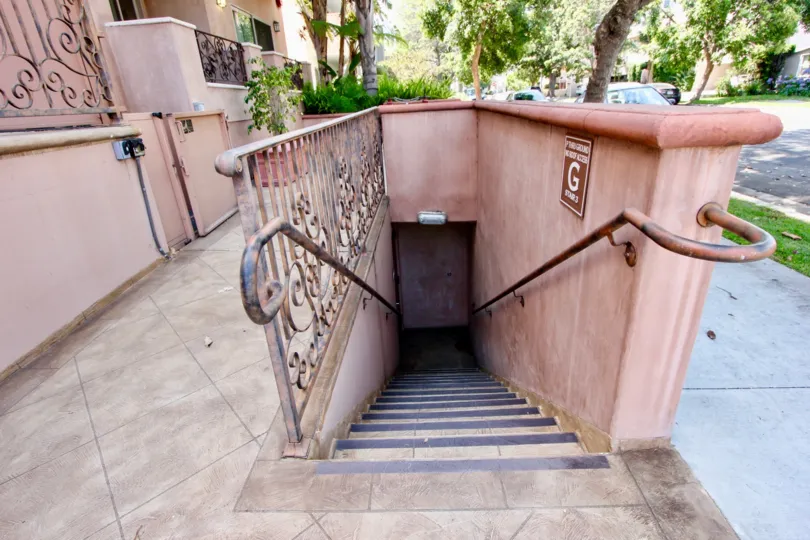 Stairs with brown color in 1629 Armacost in California