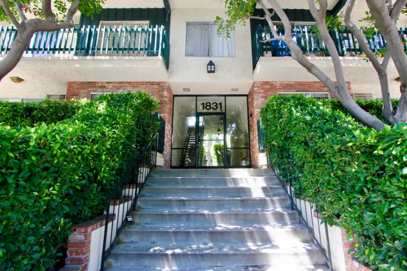 Grand green entrance of 1831 Barry, West La, California