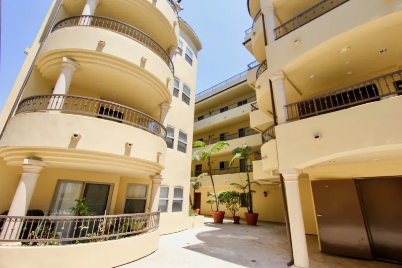 A big apartment complex in the community of amherst regency. the balconies look very spacious.