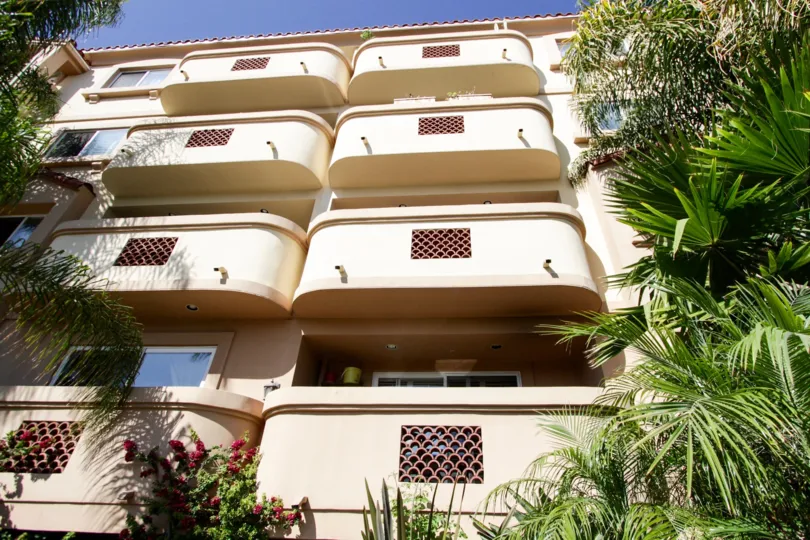 The privacy of Armacost Chateau with each individual balcony