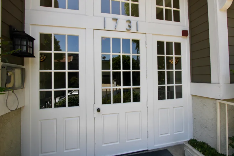 Front entrance of apartment number 1731, Barry Avenue Vistas Community, West La, Calkifornia