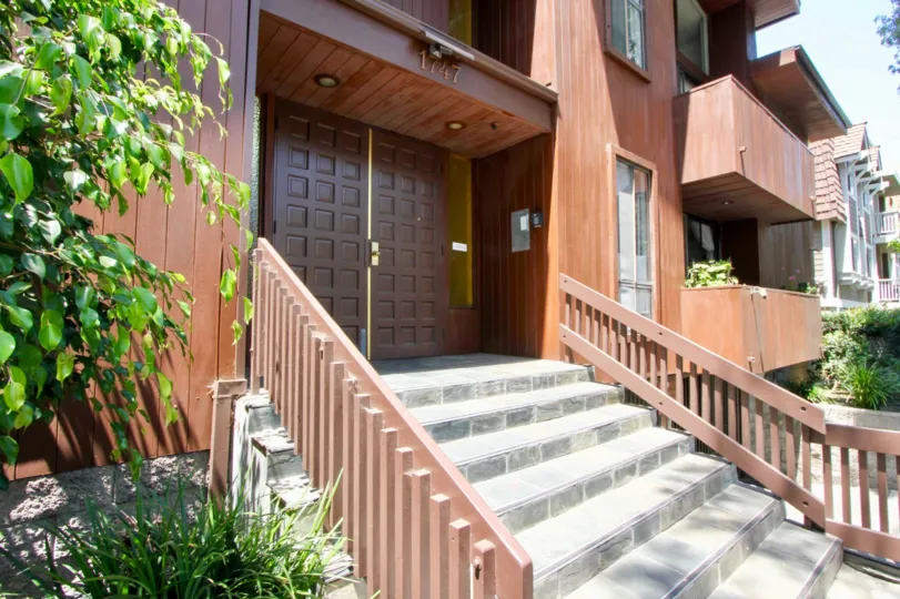 Clean view street view with full details of apartment 1747 Barry West, West La, California