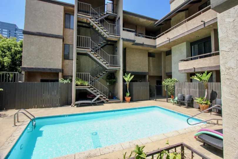 Swimming Pool facility at Bundy Townhomes, West La, California
