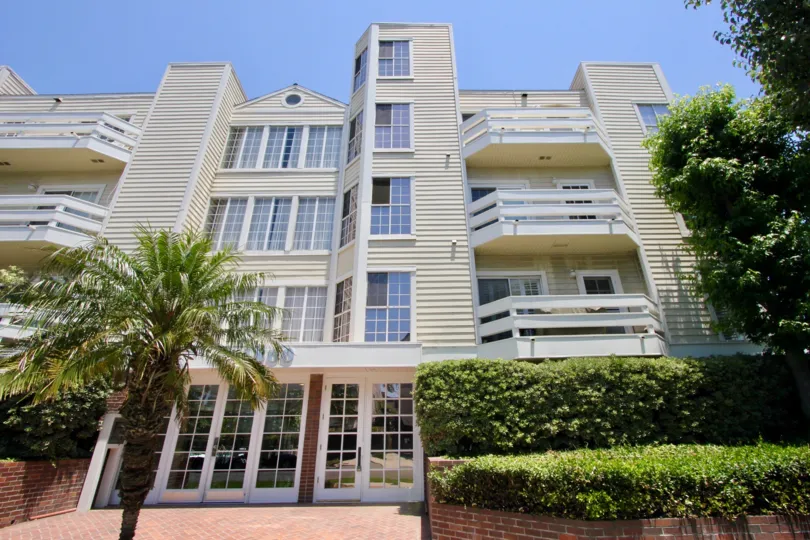 Amazing wood designed building of Claridge community, West La, California
