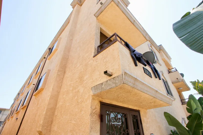 Jackets over the balcony in Fifteen Ten community in West La