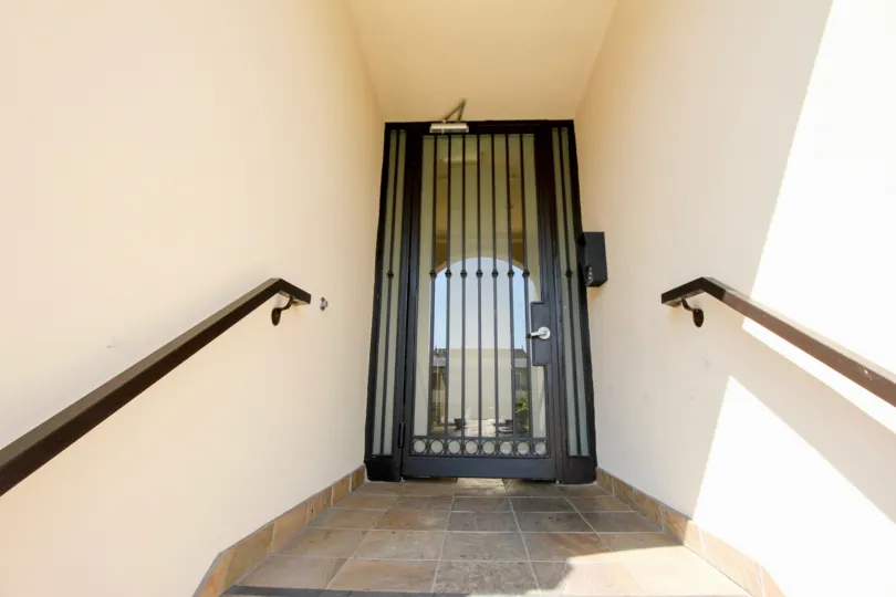 The secure entrance to the Granville Homes in West LA