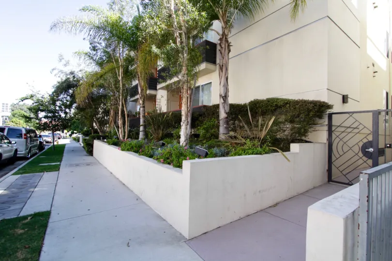 The greenery surrounding the entryway into Granville Pavilion