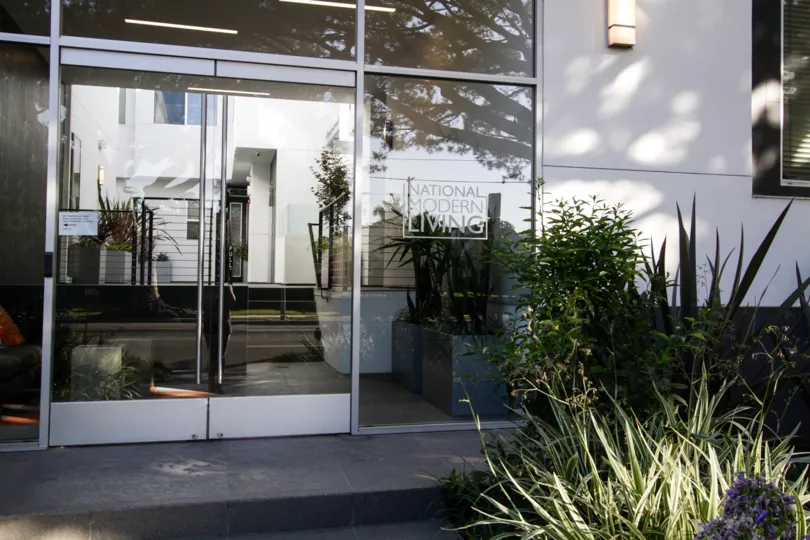 The entrance into National Modern Living