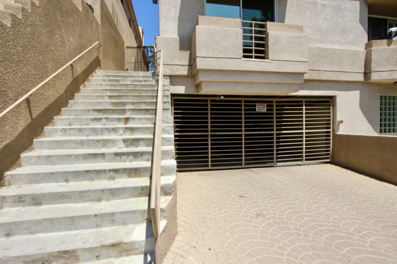 Amazing stair way and gated front view of Rochester Hill Apartment, West La, California