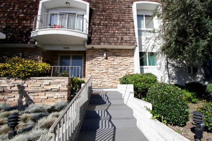 The stairs  leading up to Sawtelle Living