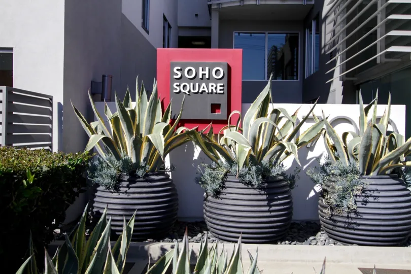 The sign announcing Soho Square