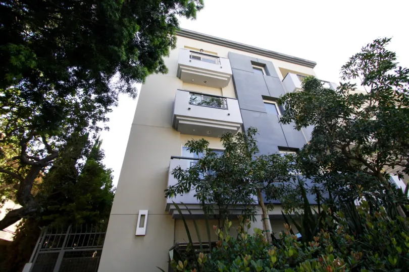 The view of the Westgate Flats building in West LA