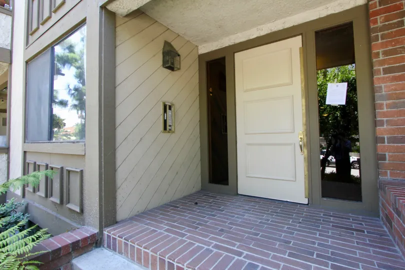 The Westside Villa front side with no one around and closed door