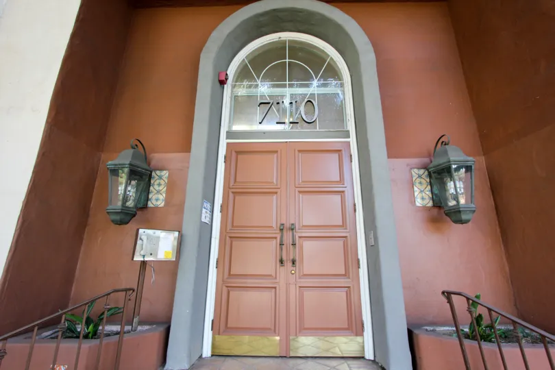The double doors into the Capri Villas